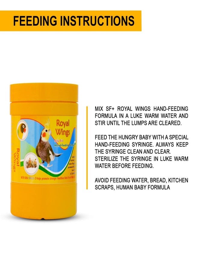 TUNAI SF+ Royal Wings Hand Feeding Formula Bird Food | 500 G | for All New Born Birds,All Life Stages - Image 3